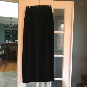 High-End 100% Silk Long Black Skirt w/Liner